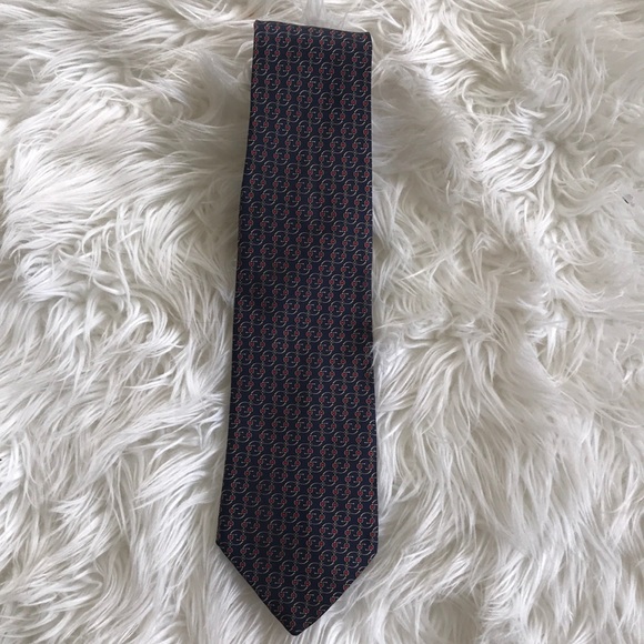 ✅ LANVIN Paris Blue Navy Red/Gold Man’s Neck tie - Picture 1 of 5